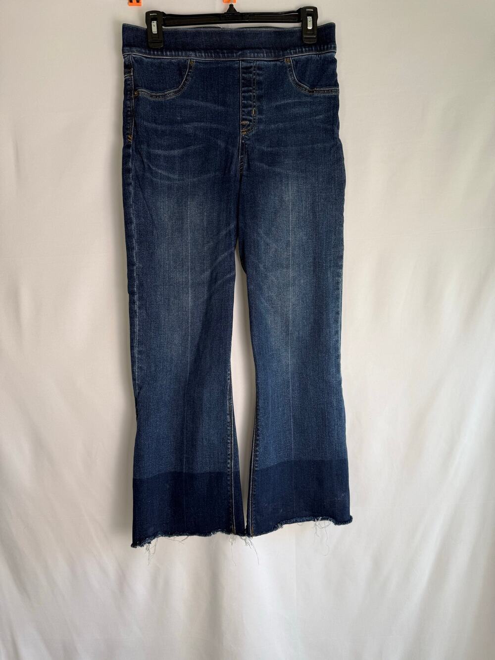 Spanx Cropped Flare Pull On Denim Jeans